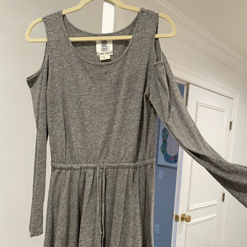 Soft grey cold shoulder dress from anthropologie
